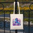 Just A Girl Who Loves Dragons And Books Cute Dragon Reading Premium Tri-Blend Canvas Tote Bag