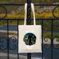 Just Me And My Yeti Retro Sunset Mountain Hiking Introvert Canvas Tote Bag