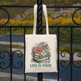 Leer ES Poder Cute Floral Spanish Teacher Book Reading Canvas Tote Bag