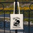 Life Is Better With Cats & Books Tuxedo Cat Mom Women Canvas Tote Bag