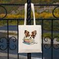 Papillon Books Reading Dog Breed Graphic For Men Women Kids Canvas Tote Bag Papillon Books Reading Dog Breed Graphic For Men Women Kids Canvas Tote Bag