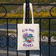 Read More Books Floral Book Reader Art Reading Lover Quote Canvas Tote Bag