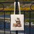 Reading Cat Book Lover Canvas Tote Bag