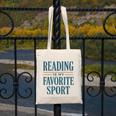 Reading Is My Favorite Sport Literary Book Lover Typography Canvas Tote Bag