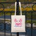 Readsalotl Axolotl Reading Cute Book Lover Bookworm Canvas Tote Bag
