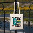 Respect Elders Cellphone Pushing Books In a Wheelchair Canvas Tote Bag