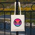 Retro 80s Synthwave Sunset & Palm Trees Retro Nostalgia 80s Canvas Tote Bag