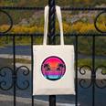 Retro 80s Synthwave Sunset & Palm Trees Retro Nostalgia 80s Canvas Tote Bag