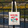 Retro Book Girl Summer For Women Beach Reading Canvas Tote Bag