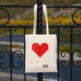Retro Gamer 1 Life Pixel Heart – 8-Bit Gaming Nostalgia Canvas Tote Bag
