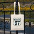 Retro Route 67 Highway Sign Vintage Road Nostalgia Canvas Tote Bag Retro Route 67 Highway Sign Vintage Road Nostalgia Canvas Tote Bag