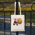Santa Holding Cookie Xmas Baker Introvert Christmas Canvas Tote Bag Santa Holding Cookie Xmas Baker Introvert Christmas Canvas Tote Bag