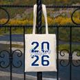Senior 2026 Graduation Varsity Navy Blue On The Back Canvas Tote Bag