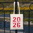 Senior 2026 Graduation Varsity Red Letters On The Back Canvas Tote Bag