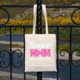 Senior Mom Class Of 2026 Pink Coquette Bow Graduation Canvas Tote Bag