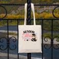 Senior Mom Class Of 2027 Cute Cat Graduation Pink Bows Girls Canvas Tote Bag