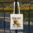 Sleeping Cat And Books With Coffee Lover Canvas Tote Bag