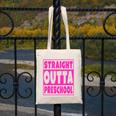 Straight Outta Preschool Class Graduation Pink Canvas Tote Bag