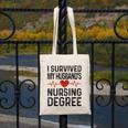 I Survived My Husband's Nursing Degree School Graduation Canvas Tote Bag
