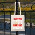 I Survived My Mom's Nursing Degree Graduation Day 2026 Canvas Tote Bag