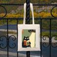 Vintage Japanese Cat Book Lovers UFO Alien Abduction Cat Dad Canvas Tote Bag Vintage Japanese Cat Book Lovers UFO Alien Abduction Cat Dad Canvas Tote Bag