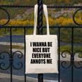 I Wanna Be Nice But Everyone Annoys Me Introvert Canvas Tote Bag
