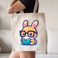 Adorable Book Lover Rabbit With Reading Glasses Cute Premium Canvas Tote Bag