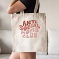 Anti Social Moms Club On Back Retro Introvert Unsociable Canvas Tote Bag