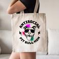 Antisocial Pit Bull Mom Pittie Introvert Dog Lover Pit Bull Raglan Baseball Tee Canvas Tote Bag