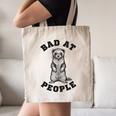 Bad At People Ferret Introvert Saying Slogan Canvas Tote Bag