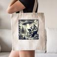Bigfoot With Alien Reading A Book Bigfoot And UFO Canvas Tote Bag