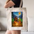 Bigfoot And Alien Reading Books Campfire Halloween Canvas Tote Bag
