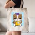 Bulldog Anime Pup Graduation Canvas Tote Bag