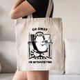 Cat With Coffee On Computer Go Away I'm Introverting Canvas Tote Bag Cat With Coffee On Computer Go Away I'm Introverting Canvas Tote Bag