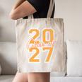 Class Of 2027 Graduation Varsity Orange On The Back Premium Tri-Blend Canvas Tote Bag