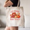 Cozy Readers Book Society Teacher Reading Floral Pumpkin Tee Canvas Tote Bag