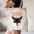 Cryptid Cryptozoology Mothman Introvert -Adults Butterfly Small Crew Neck Classic Fit Short Sleeve Polyester 100 Printed Blended Fabric Canvas Tote Bag