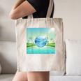 Frutiger Aero Y2k Aesthetic Palm Trees Cyber Beach World Canvas Tote Bag