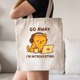 Go Away I'm Introverting Cozy Cat With Laptop And Coffee Canvas Tote Bag Go Away I'm Introverting Cozy Cat With Laptop And Coffee Canvas Tote Bag