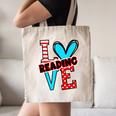 I Heart Books Love Reading Red And Stripe Animated Cat For Men Women Girls Kids Canvas Tote Bag