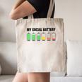 Introvert Cute My Social Battery Canvas Tote Bag