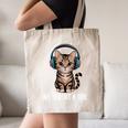 Introvert Mode Cat With Headphones Kitten Lover Canvas Tote Bag