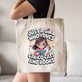 Kawaii Cat And Books Just A Girl Who Loves Both Canvas Tote Bag Kawaii Cat And Books Just A Girl Who Loves Both Canvas Tote Bag