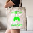 Kids 1st Grade Level Unlocked Back To School Gamer Graduation Canvas Tote Bag
