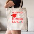 Nurse Survived Nursing School Graduation Canvas Tote Bag
