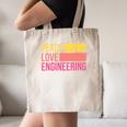 Peace Love Engineering Engineer School Graduation Retro Canvas Tote Bag