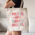 Peace Out Middle School Graduation Groovy Last Day Of School Canvas Tote Bag