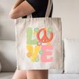 Peace Sign Love Groovy Vibes Costume Nostalgia 1980s Fashion Canvas Tote Bag