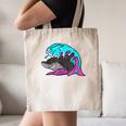 Retro 80s Shark Whale Diving Nostalgia Shark Party Canvas Tote Bag