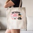 Senior Mom Class Of 2027 Cute Cat Graduation Pink Bows Girls Canvas Tote Bag